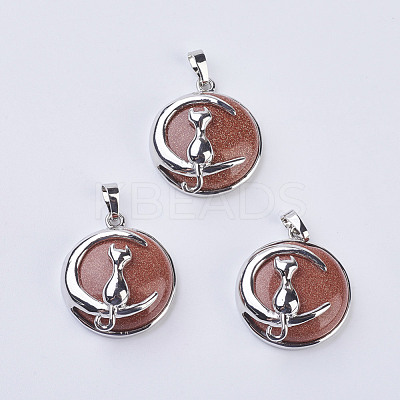 Goldstone Kitten Pendants G-K234-D18-1