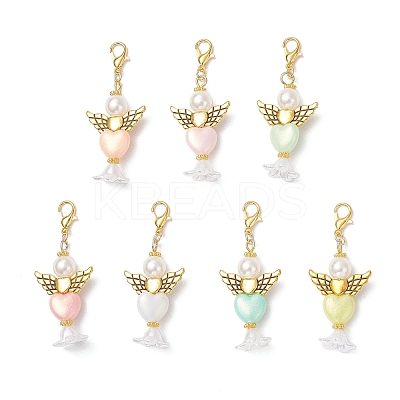 Heart Angel Acrylic Pendants Decorations HJEW-JM03779-02-S-1