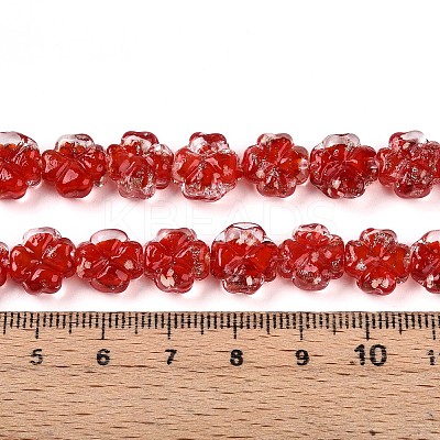 Luminous Handmade Gold Foil Glass Beads Strands FOIL-N029-01D-1