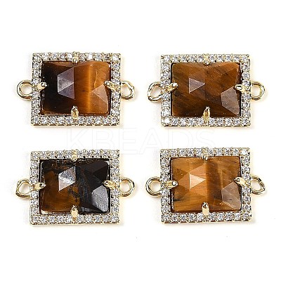 Natural Tiger Eye Faceted Rectangle Links G-I375-07G-10-1