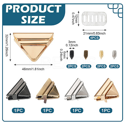 4 Bags 4 Colors Zinc Alloy Twist Bag Lock Purse Catch Clasps PURS-TA0001-03-1