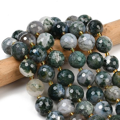 Natural Moss Agate Beads Strands G-C249-A08-16mm-1