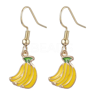 10 Pairs 10 Styles Fruit Alloy Enamel Dangle Earrings for Women EJEW-JE05905-1