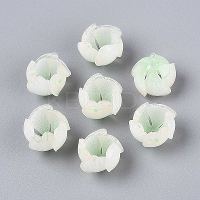 Flower Acrylic Bead Caps SACR-T017-49D-1