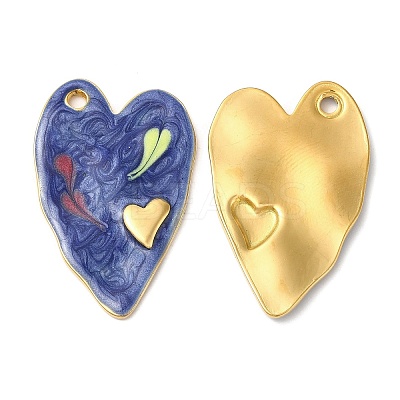304 Stainless Steel Enamel Pendants LS-STAS-K256-03G-02-1
