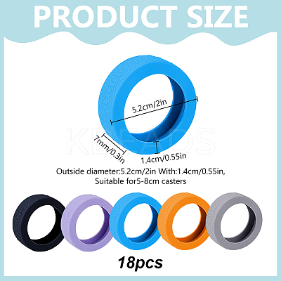 18Pcs Silicone Luggage Wheels Protectors Cover FIND-OC0013-86B-1