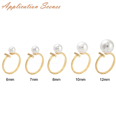 Brass Micro Clear Cubic Zirconia Cuff Finger Rings Setting X-KK-T056-52G-NF-1