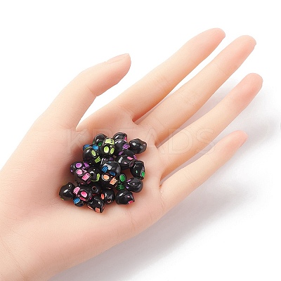 Opaque Black Acrylic Beads MACR-YW0002-80-1