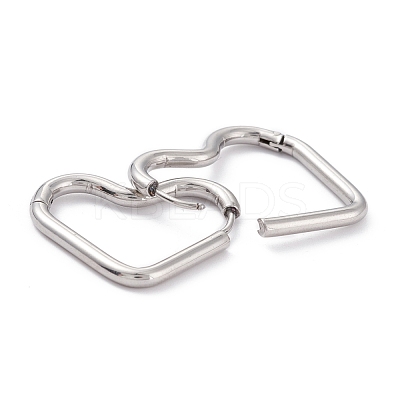 Tarnish Resistant 201 Stainless Steel Hoop Earrings STAS-D451-36P-1
