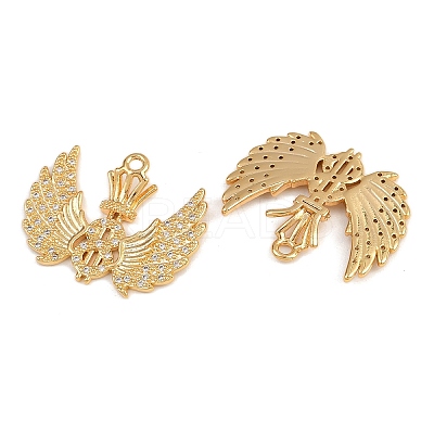Brass Micro Pave Cubic Zirconia Pendants KK-F910-11G-1