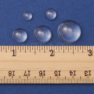 56Pcs 5 Styles Transparent Glass Cabochons GGLA-FS0001-03-1