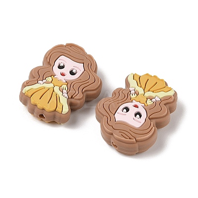 Princess Food Grade Silicone Focal Beads SIL-A008-05C-1
