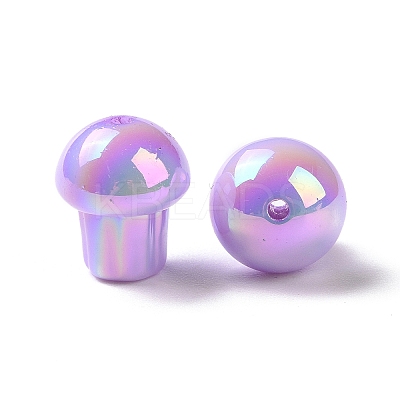 UV Plating Rainbow Iridescent Opaque Acrylic Beads LS-OACR-C010-07A-1