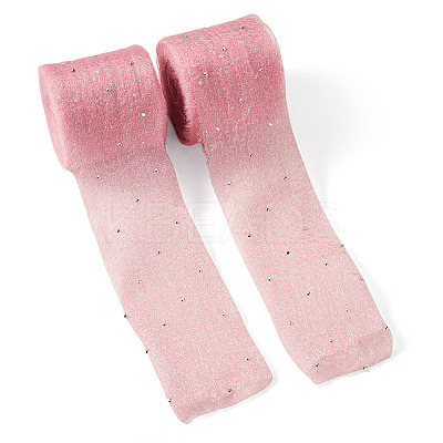 2Rolls Polyester Hot-fix Rhinestone Raw Edges Ribbon OCOR-TA0003-95D-1