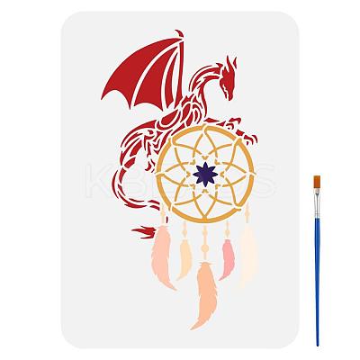 US 1 Pc PET Hollow Out Drawing Painting Stencils DIY-FG0005-14C-1