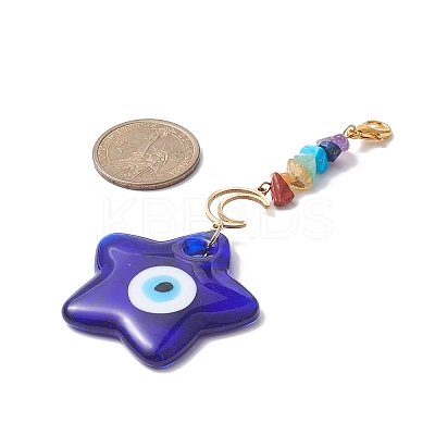 Evil Eye Lampwork Pandant Decorations HJEW-JM01001-05-1