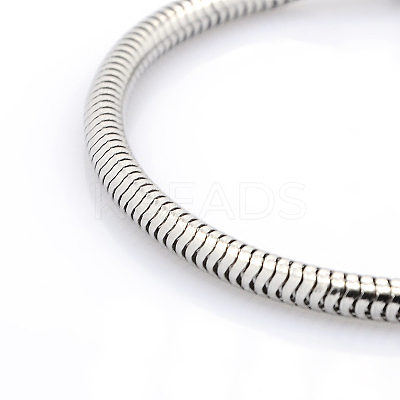 Tarnish Resistant 304 Stainless Steel European Style Round Snake Chains Bracelets STAS-J015-02-1