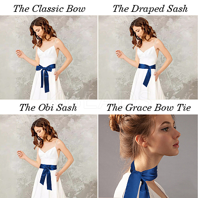 2Pcs 2 Colors Satin Cloth Ribbon Wrap Around Chain Belts AJEW-CP0009-47-1