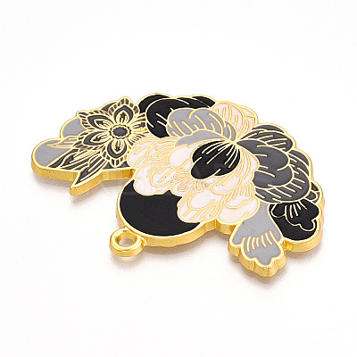 Rack Plating Alloy Enamel Big Pendants ENAM-N056-395A-G-1