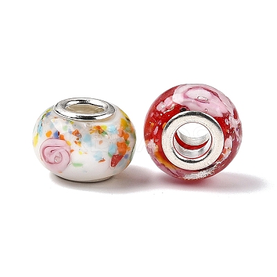 Rondelle Lampwork Large Hole European Beads LPDL-R003-02-1