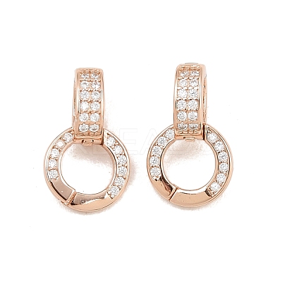 Rack Plating 925 Sterling Silver Micro Pave Clear Cubic Zirconia Enhancer Shortener Bails STER-H105-05RG-1