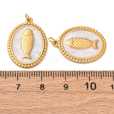 304 Stainless Steel Enamel Pendants STAS-U061-33G-A02-1