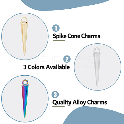 60Pcs 3 Colors Alloy Pendants PALLOY-DC0001-01-NR-1