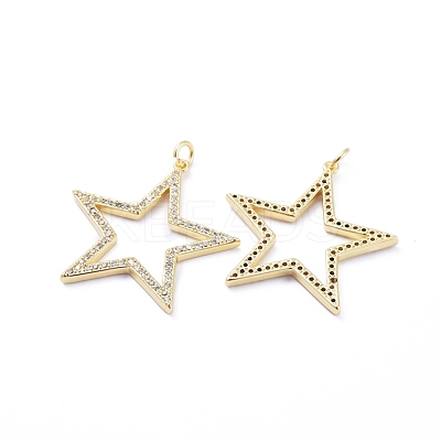 Brass Micro Pave Cubic Zirconia Pendants ZIRC-G163-05G-1