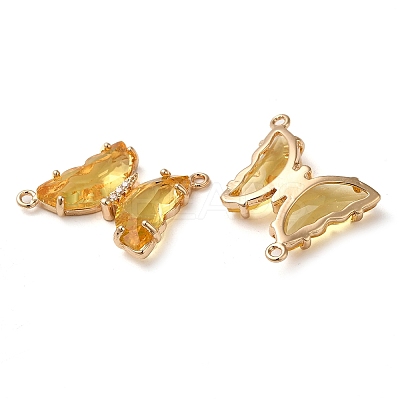 Brass Pave Faceted Glass Connector Charms FIND-Z020-04Q-1