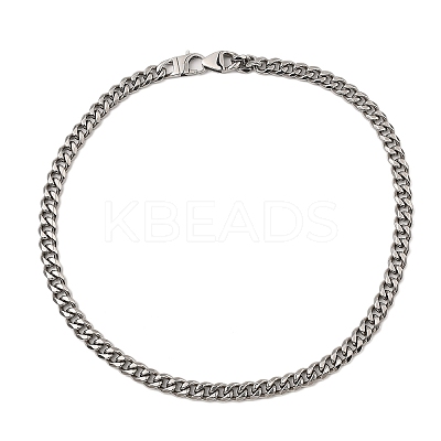 Non-Tarnish 304 Stainless Steel Cuban Link Chain Necklaces NJEW-D050-01C-P-1