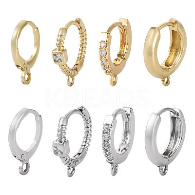 8 Pairs 8 Style Brass Hoop Earrings EJEW-PJ0001-05-1