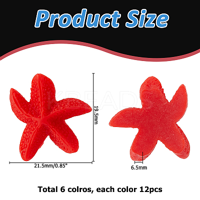 72Pcs 6 Colors Opaque Resin Decoden Cabochons RESI-HS0001-06-1