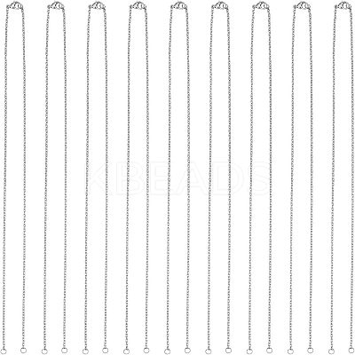 Half Finished 304 Stainless Steel Cable Chain Necklaces STAS-UN0038-66P-1