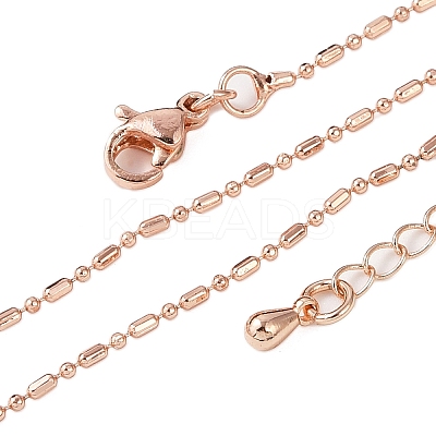 Brass Ball Chain Necklaces for Women NJEW-D302-32RG-1