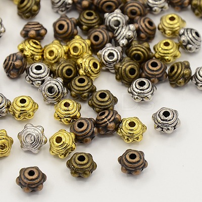 Mixed Tibetan Style Alloy Flower Spacer Beads TIBEB-X0008-RS-1