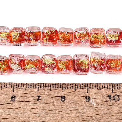Handmade Foil Glass Beads Strands FOIL-Q002-04I-1