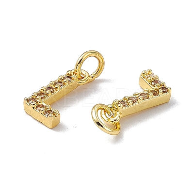 Real 18K Gold Plated Brass Micro Pave Clear Cubic Zirconia Charms KK-E068-VB452-L-1