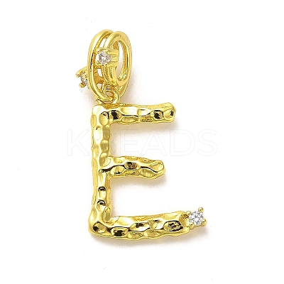 Rack Plating Brass Micro Pave Cubic Zirconia European Dangle Charms KK-L210-015G-E-1
