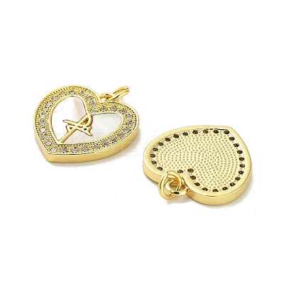 Brass Micro Pave Clear Cubic Zirconia Pendants KK-K365-04E-G-1