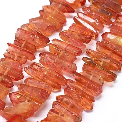 Natural Dyed Quartz Pointed Beads Strands G-G791-14-1