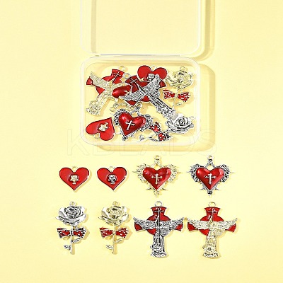 16Pcs 8 Styles Alloy Enamel Pendants FIND-FS0003-88-1