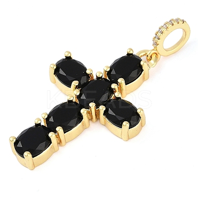 Rack Plating Brass Cubic Zirconia European Dangle Charms KK-P287-47G-01-1