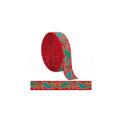10 Yards Ethnic Style Embroidery Polyester Ribbons OCOR-FG0002-26B-1