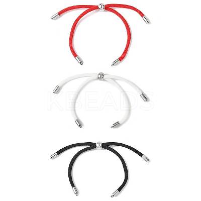 3Pcs 3 Colors Nylon Round Cord Slider Bracelet Making AJEW-JB01461-1