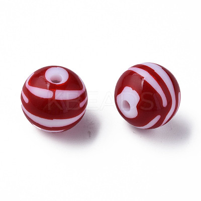 Opaque Striped Acrylic Beads MACR-S373-27B-01-1