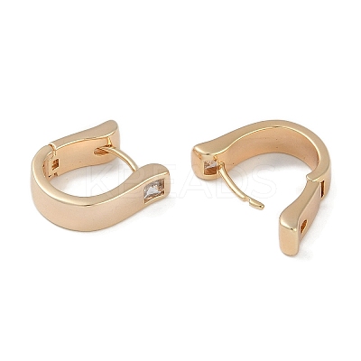 Brass Micro Pave Clear Cubic Zirconia Hoop Earrings EJEW-L292-007G-1