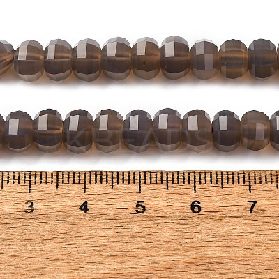 Natural Grey Agate Beads Strands G-P587-D04-02-1