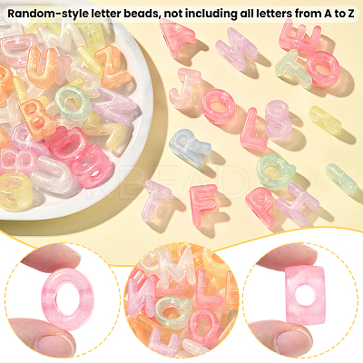 50Pcs Luminous Transparent Acrylic Beads LACR-SP0001-01-1