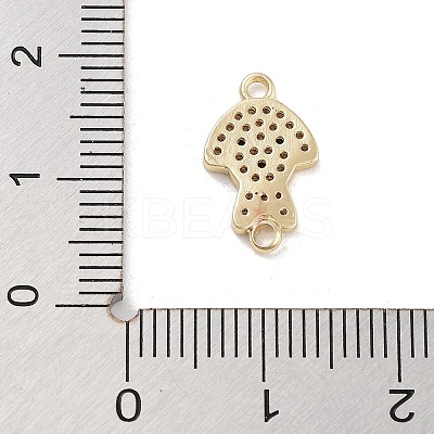 Brass Pave Clear & Black Cubic Zirconia Pet Puppy Connector Charms KK-Z061-01G-02-1