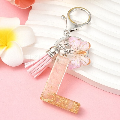 Resin & Acrylic & Faux Suede Tassel Keychain KEYC-YW00123-12-1